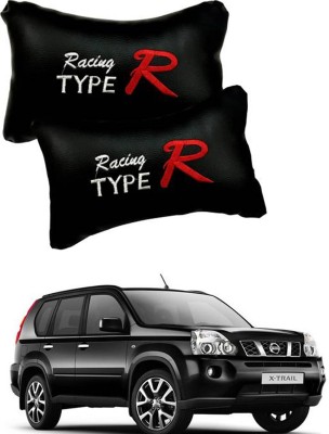 RONISH Black Leatherite Car Pillow Cushion for Nissan(Rectangular, Pack of 2)