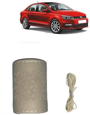 Autocom Hand Stiched Steering Cover For Volkswagen Vento(Beige, Leatherite)