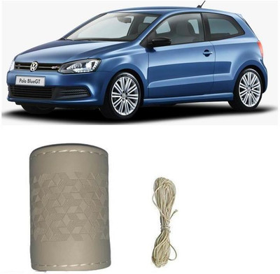 Autocom Hand Stiched Steering Cover For Volkswagen Polo GT(Beige, Leatherite)