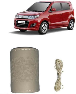 Autocom Hand Stiched Steering Cover For Maruti WagonR Stingray(Beige, Leatherite)