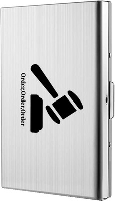 StealODeal RFID Blocking Stainless Steel Judge Front Pocket Water-Resistant 6 Card Holder(Set of 1, Silver)