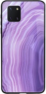 QRIOH Glass Back Cover for Samsung Galaxy Note 10 lite(Purple, Grip Case, Silicon, Pack of: 1)