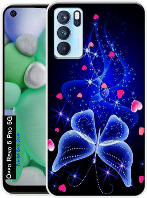 CUTECASE Back Cover for Oppo Reno 6Pro 5G(Blue, White, Dual Protection, Silicon, Pack of: 1)