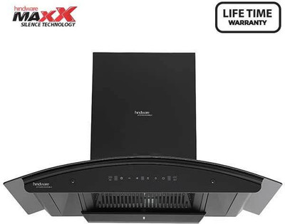 Hindware ZINNIA BLK 90 MaxX SILENCE CHIMNEY Touch Control with motion sensor and Lifetime Warranty# Auto Clean Wall Mounted Chimney