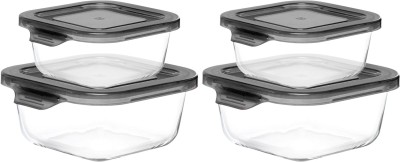 Cutting EDGE Glass Utility Container  - 550 ml, 350 ml(Pack of 4, Black)