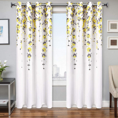 Pvr Fashion 150 cm (5 ft) Window Polyester Blackout Curtain (Pack Of 2)(Multicolor, Floral)
