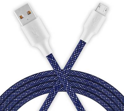 ZINUX Unbreakable Braided Heavy Duty USB TO MICRO USB Charging Cable,Fast Charger Data Cord for ALL ANDROID MOBILE ,TABLET (1.2M,BLUE) 3 A 1.2 m 2 layer double braided cable Micro USB Cable  (Compatible with MICRO USB CABLE WITH FAST CHARGING, Blue, One Cable)