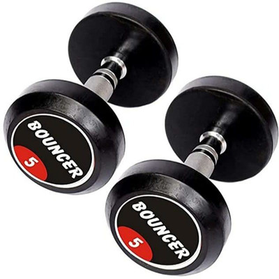 EXTREME FIT Set Of 5KGX2 High Quality Rubber Professional Bouncer Fixed Weight Dumbbell(10 kg)