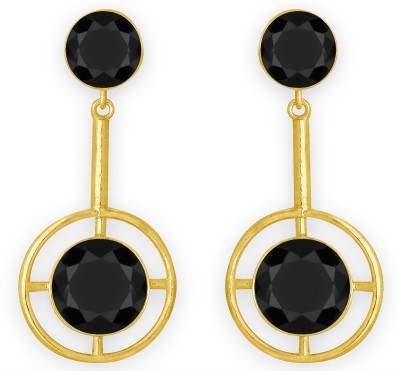 SPARGZ Contemporary Party Wear Gold Plated Synthetic Stone Dangle Earring For Women Diamond Alloy Drops & Danglers