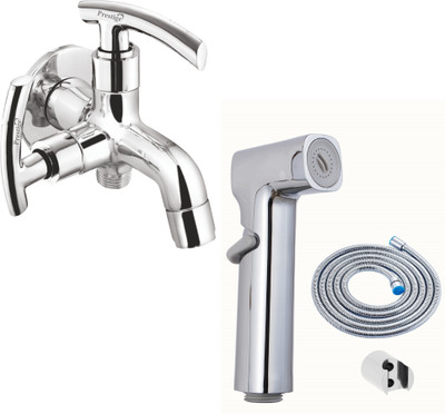 Prestige C-2 Bib Cock 2 Way With Jazz Health Faucet C-2 Bib Cock 2 Way With Jazz Health Faucet Twin Elbow Valve Faucet(Wall Mount Installation Type)