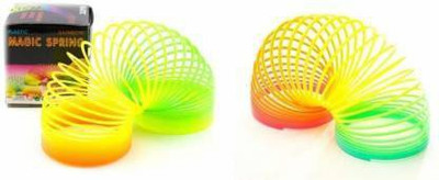 White Devil Rainbow Magic Spring Set of 2 Bouncy Stretchy Toy magic spring Gag Toy(Multicolor)