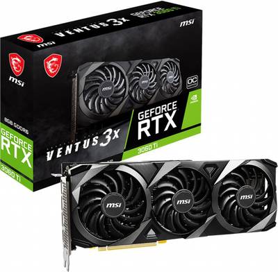 MSI NVIDIA GeForce RTX 3060 Ti VENTUS 3X 8G OC LHR 8 GB GDDR6 Graphics Card