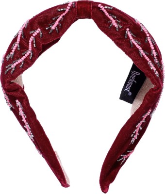 Anekaant Wine & Multi Botanical Embellished Velvet Hair Band Hair Band(Maroon, Multicolor)