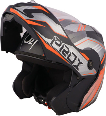 O2 PROX Full Face Flip Up with Scratch Resistant Clear Visor & Cross Ventilation Motorbike Helmet(Multicolor)