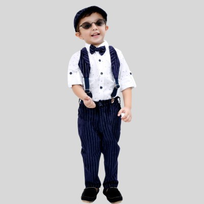 Bad Boys Boys Party(Festive) Shirt Suspenders, Bow Tie, Trouser(Navy Blue)