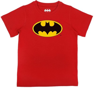 BATMAN Boys Printed Pure Cotton Regular T Shirt(Multicolor, Pack of 1)