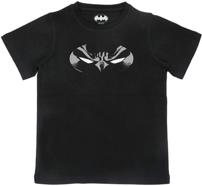 BATMAN Boys Superhero Pure Cotton Regular T Shirt(Black, Pack of 1)