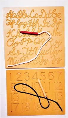 jaraglobal Wooden Small Capital Alphabet Cursive Writing Practice Tracing Boards for Kids, Wooden Number Writing Practice Tracing Board for kids with Dummy Pencil, Wooden Toys for Kids/ Boys/Girls (Numbers 1 to 20), Learning and Educational Slate for Kids with Dummy Pencil(Brown)