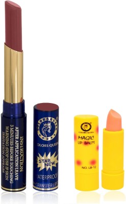 COLORS QUEEN No – Transfer Waterproof Lipstick & Free Magic Lip Balm(Rouge, 2.4 g)