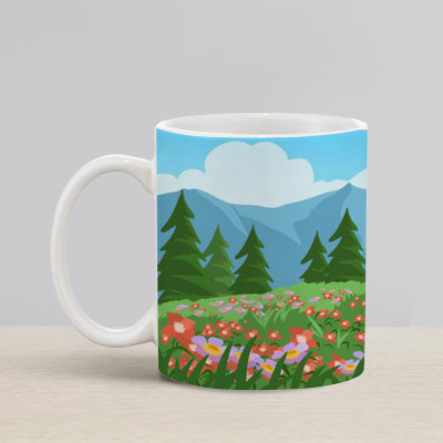 Flipkart SmartBuy Grass Meadow Ceramic Coffee Mug(330 ml)
