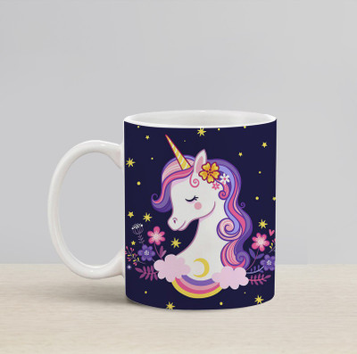 Flipkart SmartBuy White Unicorn Ceramic Coffee Mug(330 ml)