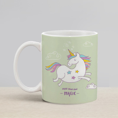 Flipkart SmartBuy Make Your Own Magic Unicorn Ceramic Coffee Mug(330 ml)