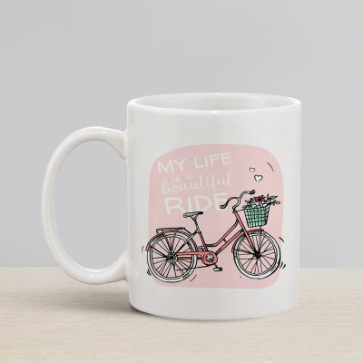 Flipkart SmartBuy My Life Is A Beautiful Ride Ceramic Coffee Mug(330 ml)