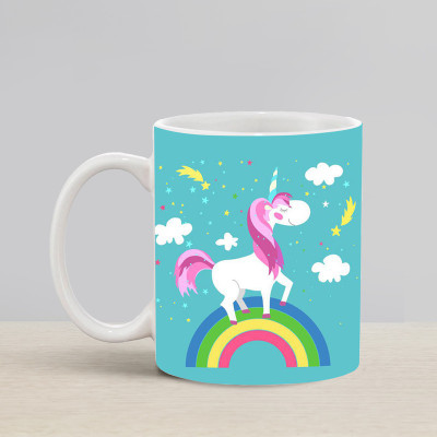 Flipkart SmartBuy Unicorn On Rainbow Ceramic Coffee Mug(330 ml)
