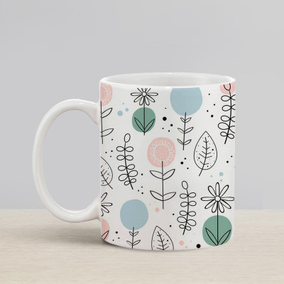 Flipkart SmartBuy Flower Pattern Ceramic Coffee Mug(330 ml)