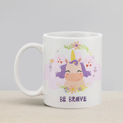 Flipkart SmartBuy Be Brave Unicorn Ceramic Coffee Mug(330 ml)