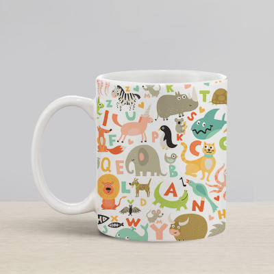Flipkart SmartBuy Alphabet Animals Ceramic Coffee Mug(330 ml)