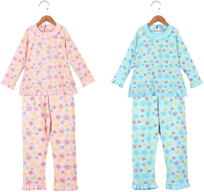 ANIXA Girls Printed Multicolor Night Suit Set