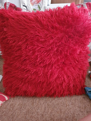 yo comfort Microfibre Solid Cushion Pack of 1(Red)