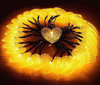 Ein Sof 20 LEDs 8 m Yellow Steady Heart Rice Lights(Pack of 1)