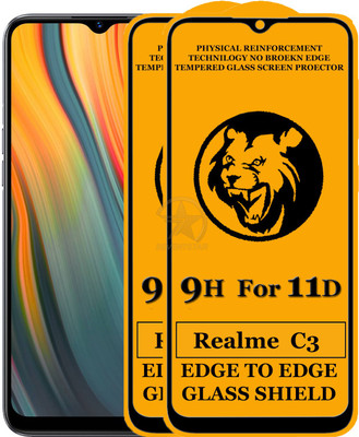 SEVEN7STAR Edge To Edge Tempered Glass for Realme C3(Pack of 2)