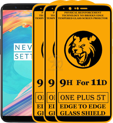 SEVEN7STAR Edge To Edge Tempered Glass for OnePlus 5T(Pack of 3)