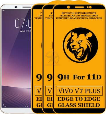 SEVEN7STAR Edge To Edge Tempered Glass for VIVO V7 Plus(Pack of 3)