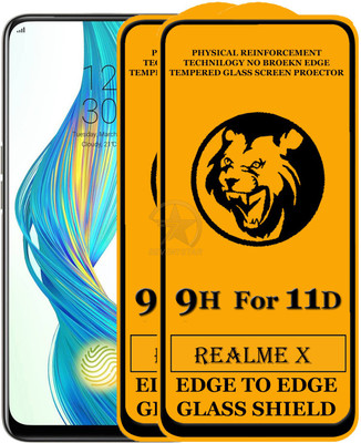 SEVEN7STAR Edge To Edge Tempered Glass for Realme X(Pack of 2)