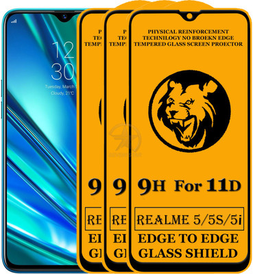 SEVEN7STAR Edge To Edge Tempered Glass for Realme 5i(Pack of 3)