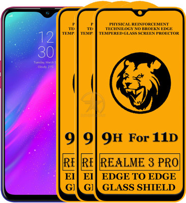 SEVEN7STAR Edge To Edge Tempered Glass for Realme 3 Pro(Pack of 3)