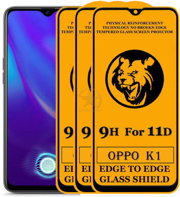 SEVEN7STAR Edge To Edge Tempered Glass for Oppo K1(Pack of 3)