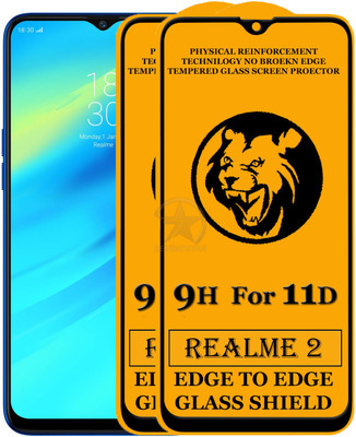 11D Edge To Edge Tempered Glass for Realme 2(Pack of 2)