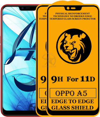 HQ Protection Edge To Edge Tempered Glass for Oppo A5(Pack of 2)