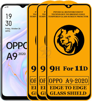 SEVEN7STAR Edge To Edge Tempered Glass for Oppo A9 2020(Pack of 3)
