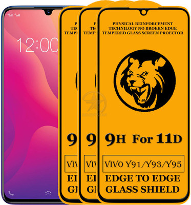 SEVEN7STAR Edge To Edge Tempered Glass for Vivo Y93(Pack of 3)