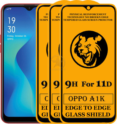SEVEN7STAR Edge To Edge Tempered Glass for Oppo A1k(Pack of 3)