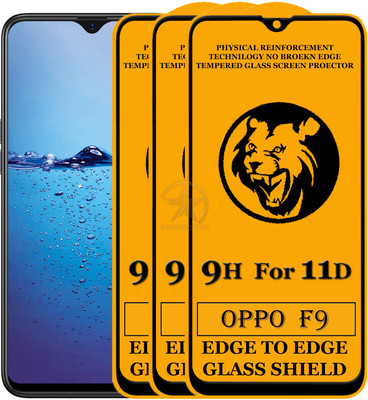 SEVEN7STAR Edge To Edge Tempered Glass for Oppo F9(Pack of 3)
