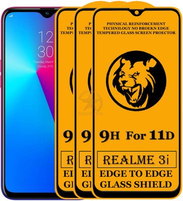 SEVEN7STAR Edge To Edge Tempered Glass for Realme 3i(Pack of 3)