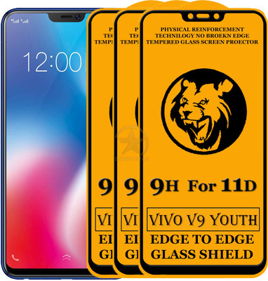 SEVEN7STAR Edge To Edge Tempered Glass for Vivo V9 Youth(Pack of 3)