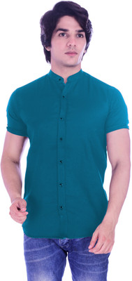 BASE 41 Men Solid Casual Dark Blue Shirt